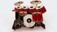 Drum Kit  Pin Badge - 7 Piece Kit