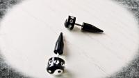 Fake Ear Stretcher Taper - Stainless Steel / Black