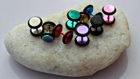 Fake Ear Plug Ear Stretcher - Bright Titanium Colours.