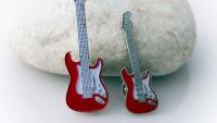 Fender Stratocaster Style Red Pin Badge - Standard Size & Super Size!