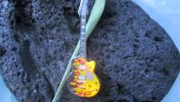 Flashing Guitar Necklace with Flames