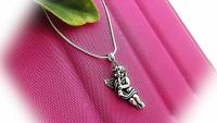 Flute Pendant - Stainless Steel Angel/Cupid Playing Flute