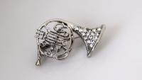 French Horn Pin Brooch
