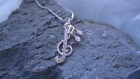 G Clef and Note Necklace with Crystals