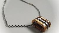 Stainless Steel 2-tone  Geometric Tag Charm Chain Necklace