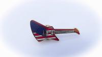 Gibson Explorer Guitar Pin Badge - American Flag