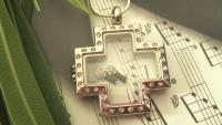 Glass Locket with microphone charms