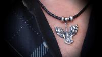 Guitar With Guardian Angel Wing Biker Music Pendant  - Customise!