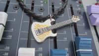 Guitar Pendant 3 tone Stainless Steel with Fancy Scratch Plate