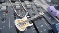 Guitar Pendant 3 tone Stainless Steel with Fancy Scratch Plate