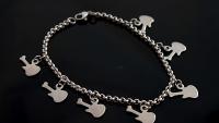 Guitar Charm Bracelet / Anklet In Stainless Steel