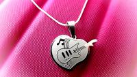 Guitar Musical Love Note Pendant - Customisable