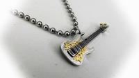 Guitar Pendant 3 tone Stainless Steel with Fancy Scratch Plate