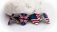 Guitar Pick Cufflinks - British Flag & American Flag - Patriotic Cufflinks