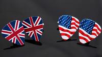 Guitar Pick Cufflinks - British Flag & American Flag - Patriotic Cufflinks