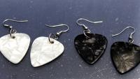 Guitar Pick Earrings - Choice of Pearlised Colour