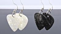 Guitar Pick Earrings - Choice of Pearlised Colour
