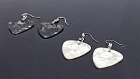 Guitar Pick Earrings - Choice of Pearlised Colour