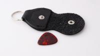 Guitar Pick Holder Keychain Genuine Leather