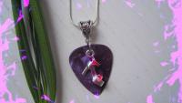 Pink & Purple Shoe on Guitar Pick Necklace