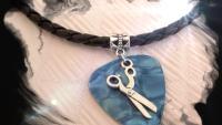 Guitar Pick necklace with Scissors