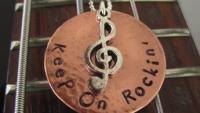 Keep On Rockin' - Hammered and Distressed Bronze Pendant