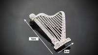 Harp Pin Brooch With Crystal