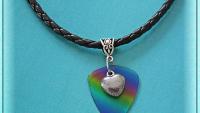 Love Heart On Guitar Pick Choker Necklace