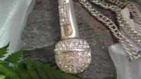 Microphone Necklace Hip Hop Crystal