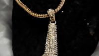 Hip Hop Rapper Iced Out Microphone Pendant In Gold- Large