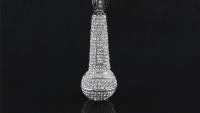 Crystal Microphone Pendant - Large Statement Size!