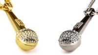 Microphone Necklace Large Hip Hop /Rapper -Gold or Silver