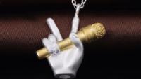 Silver Hand Microphone Necklace