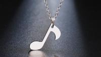 Music Note Quaver Necklace in Stainless Steel