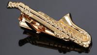 Saxophone Tie Bar Gold