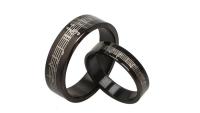 Music Ring - Romantic Black Stainless Steel Music band rings