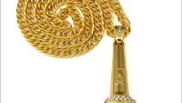 Microphone Necklace  Large Hip Hop /Rapper -Gold or Silver