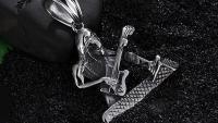 Guitar Rocker Man Pendant in Stainless Steel