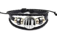 Piano Keys Multiwrap Leather Bracelet