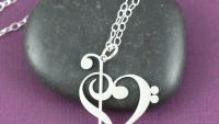 Bass and Treble Clef Unique Necklace