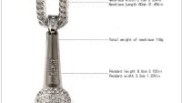 Microphone Necklace Large Hip Hop /Rapper -Gold or Silver