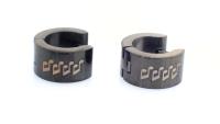 Music Note Earrings, Black  in Huggie Style