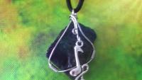 Music Note Pendant on Black Lava Rock