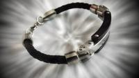 Leather & Stainless Steel Watch Style Bracelet