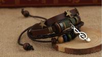 Vintage Leather Retro Beaded Music Bracelet