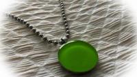 Plain Lemon Green Circle Pendant