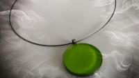 Plain Lemon Green Circle Pendant