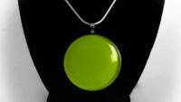 Plain Lemon Green Circle Pendant