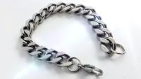 Mens Stainless Steel Lobster Claw Clasp Closure Curb Cuban Link Chain Bracelet