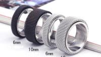 Mesh Ring in Stainless Steel - Black Mesh or Silver Mesh